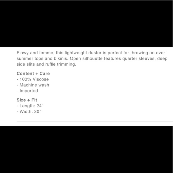 NEW UO striped ruffle duster/kimono/cover up - Picture 4 of 6